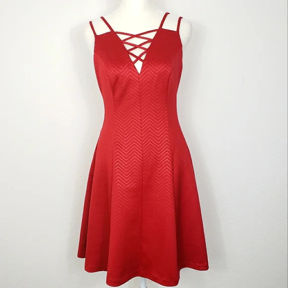 chevron fit and flare dress Maje main image 0
